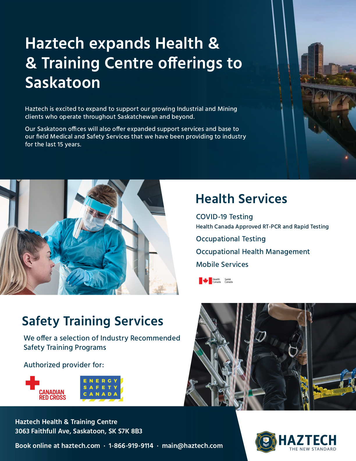 Haztech expands Health Centre & Training Centre to Saskatoon
